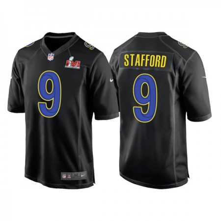 Maillot Homme Los Angeles Rams Matthew Stafford 9 Game 2022 Super Bowl LVI Noir